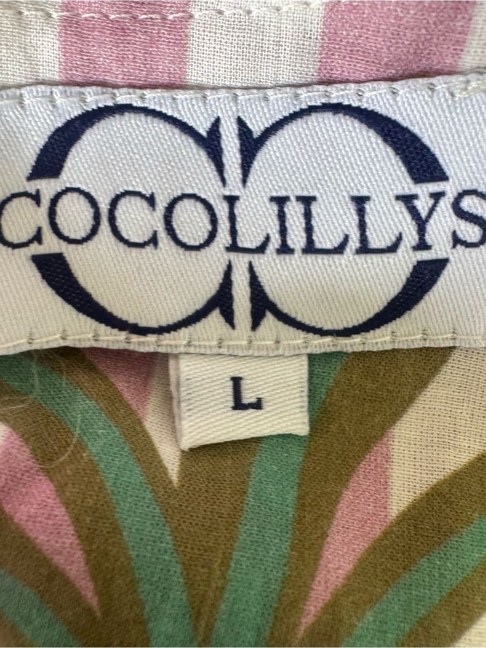 Cocolillys Reversible 100% Cotton Palm Print Tie Side Top & Shorts Set Size L - Picture 6 of 9